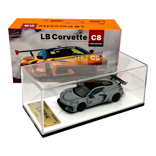 Fine Model - Corvette C8 Liberty Walk Wide Body, combat grey - FN64-C8-GRY