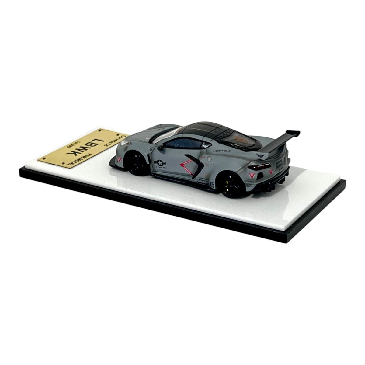 Fine Model - Corvette C8 Liberty Walk Wide Body, combat grey - FN64-C8-GRY
