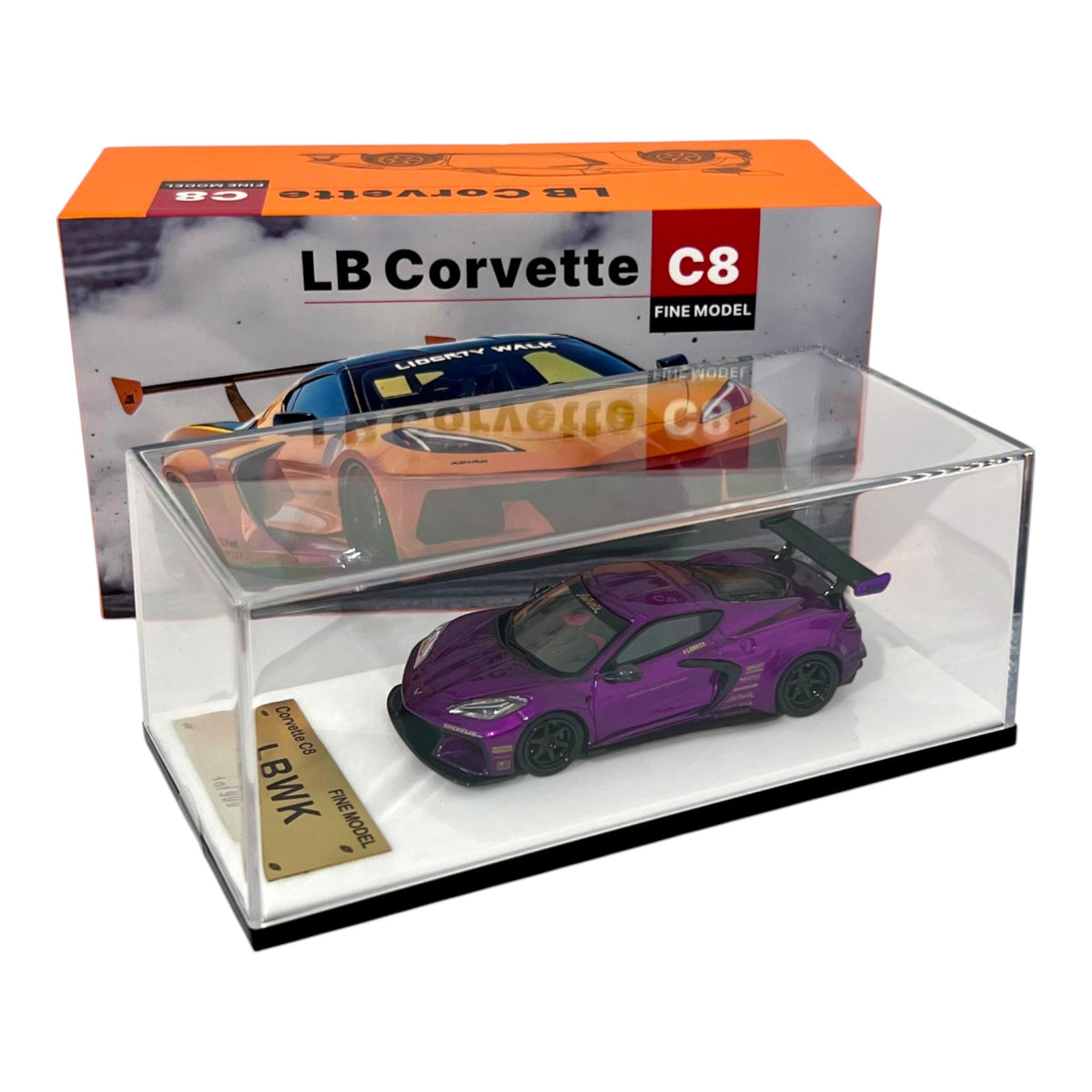 Fine Model - Corvette C8 Liberty Walk Wide Boday, Metallic purple - FN64-C8-PUR