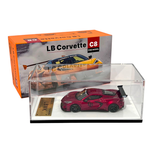Fine Model - Corvette C8 Liberty Walk Wide Body, Metallic red - FN64-C8-RED