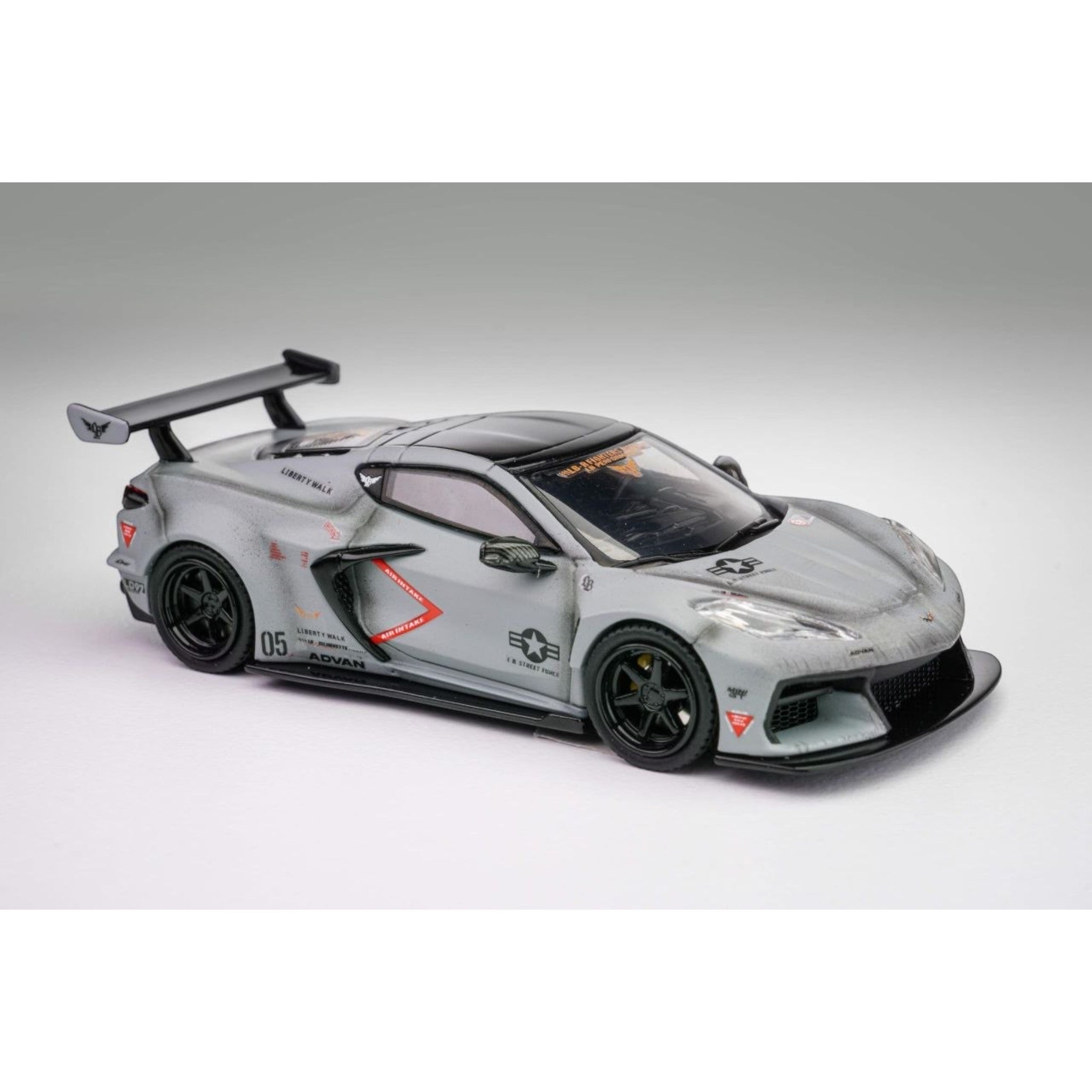 Fine Model - Corvette C8 Liberty Walk Wide Boday, combat grey - FN64-C ...