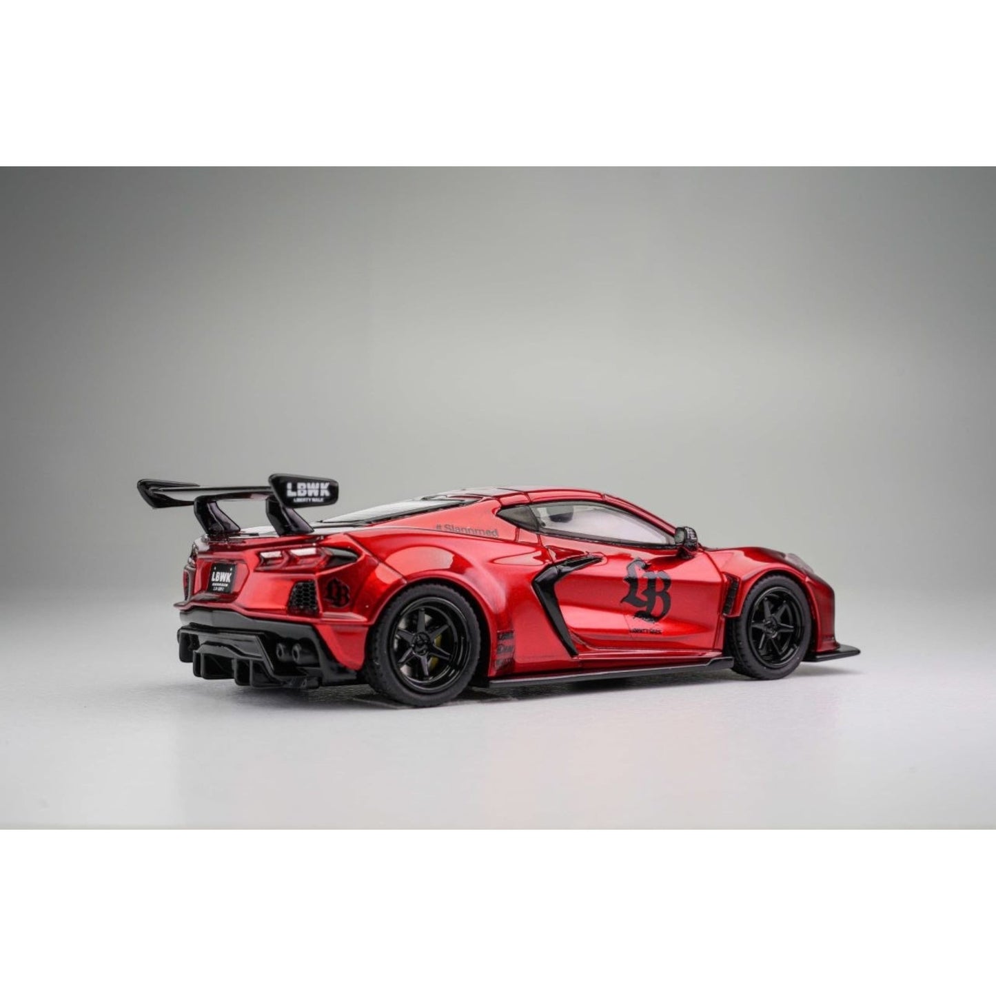 Fine Model - Corvette C8 Liberty Walk Wide Body, Metallic red - FN64-C8-RED