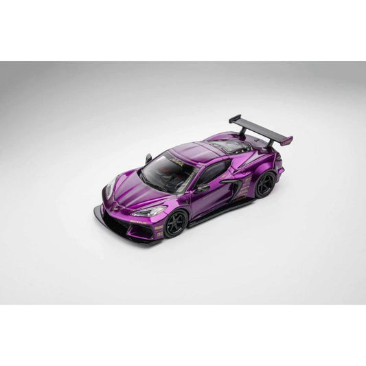 Fine Model - Corvette C8 Liberty Walk Wide Boday, Metallic purple - FN64-C8-PUR