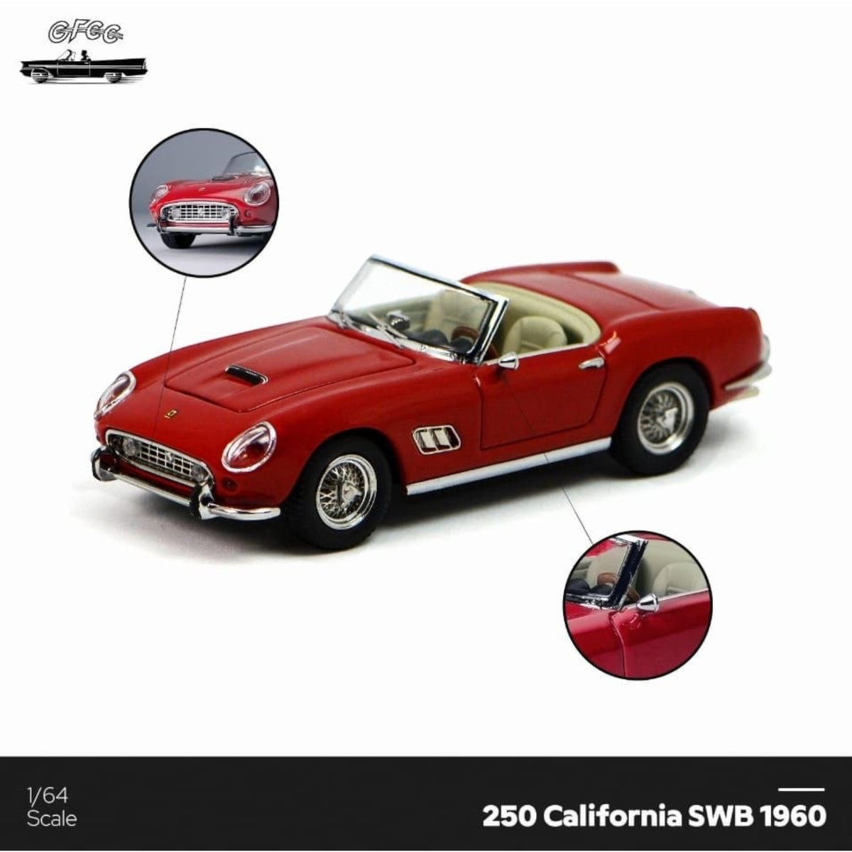 GFCC Diecast - 250 GT California SWB Spyder - GFCC64-250GT-RED