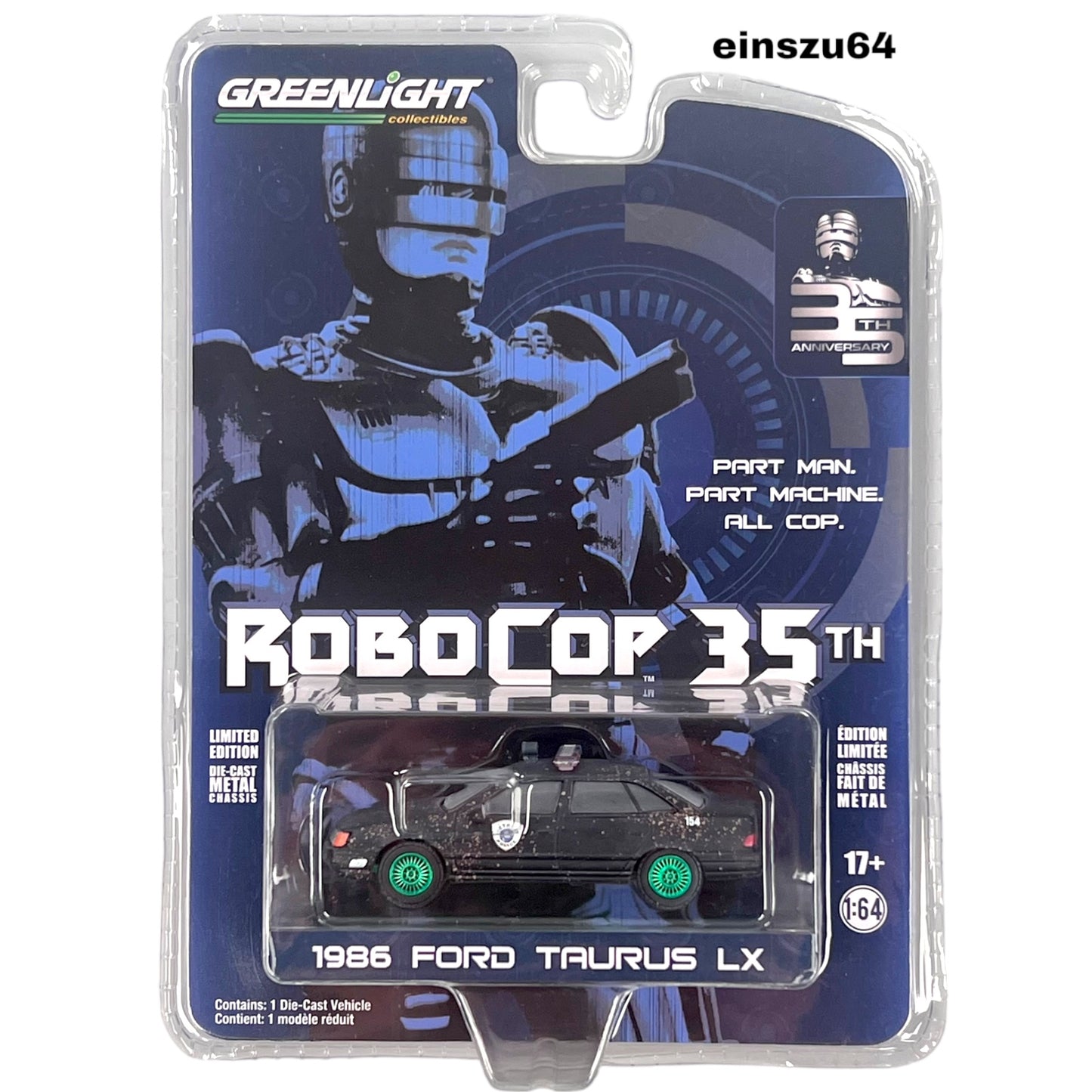 Greenlight - 1986 Ford Taurus LX Police - Robocop 35th - 28120-D - Green-Machine