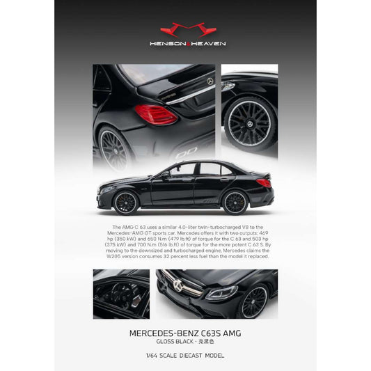 Henson & Heaven - Pre-Order - AMG C63 W205, Gloss Black - HH64-C63-W205-BLK