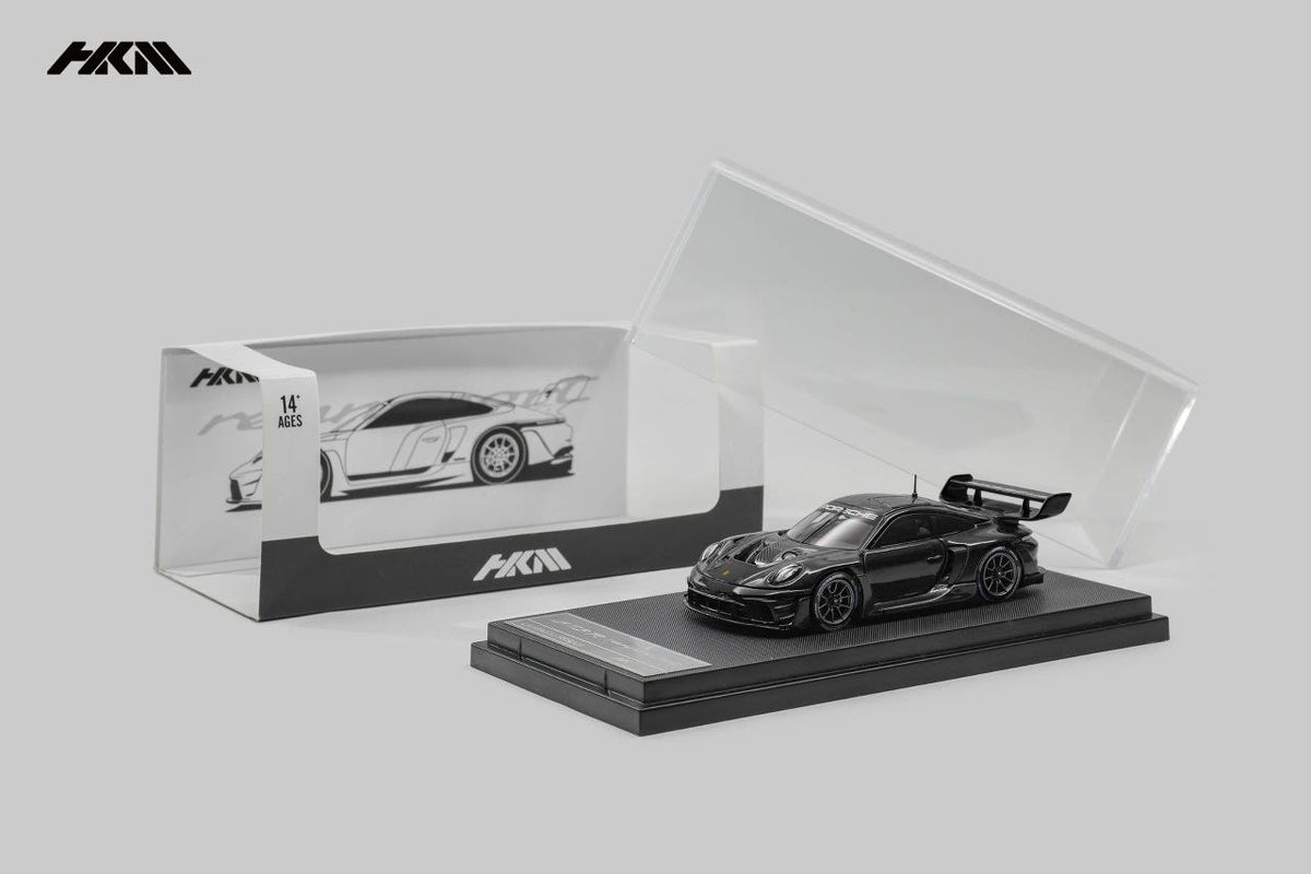 HKM Model - Pre-Order - Porsche 911 (992) GT3 Rennsport, Brumos Wing, gloss black - HKM64-992-BLK