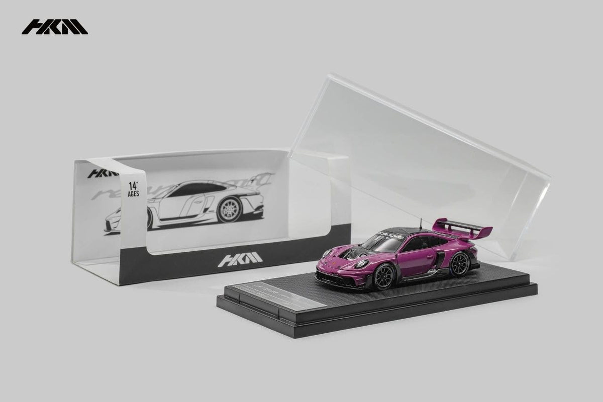 HKM Model - Pre-Order - Porsche 911 (992) GT3 Rennsport, Brumos Wing, Ruby star - HKM64-992-RST