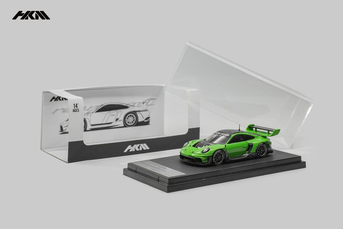 HKM Model - Pre-Order - Porsche 911 (992) GT3 Rennsport, Brumos Wing, Viper green - HKM64-992-VGR