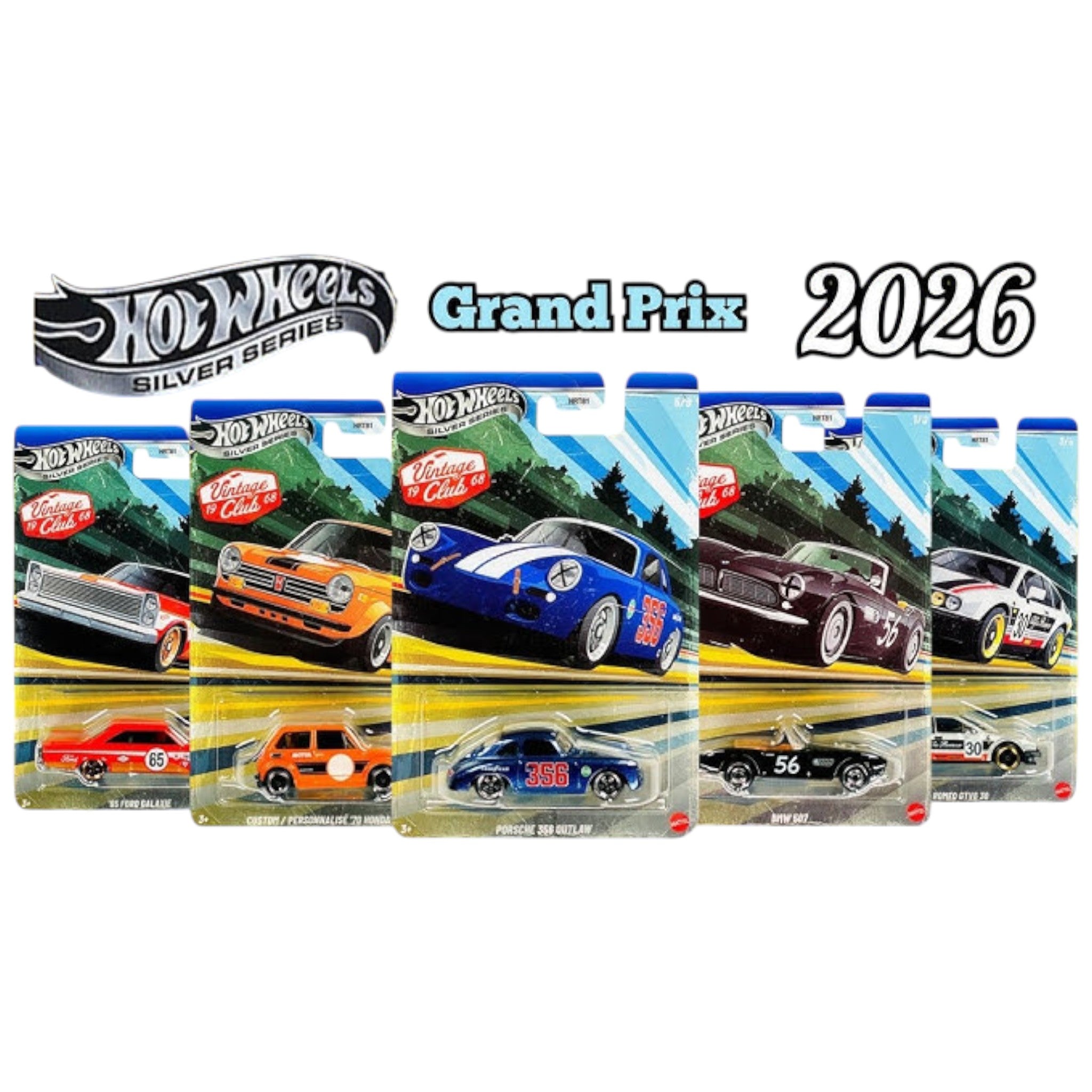 Hot Wheels 2026 - Pre-Order - Vintage Racing Club Grand Prix - Set - HRT81-956J