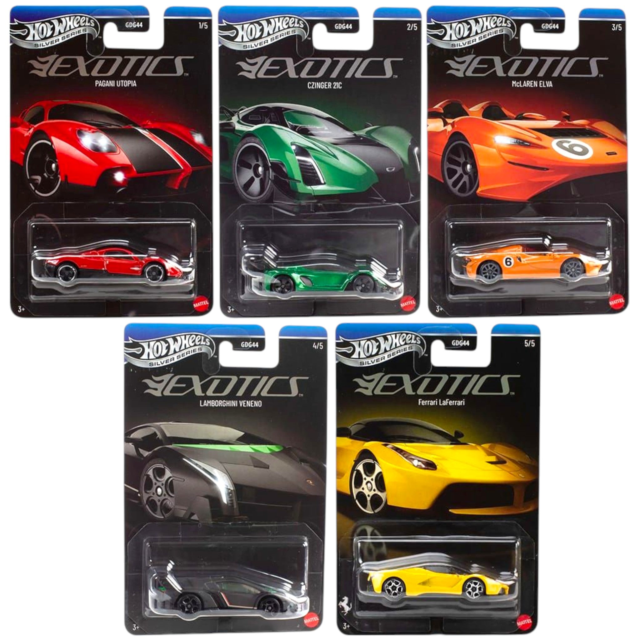 Hot Wheels 2026 - Pre-Order - Exotics Set -  Silver Series - GDG44-977U