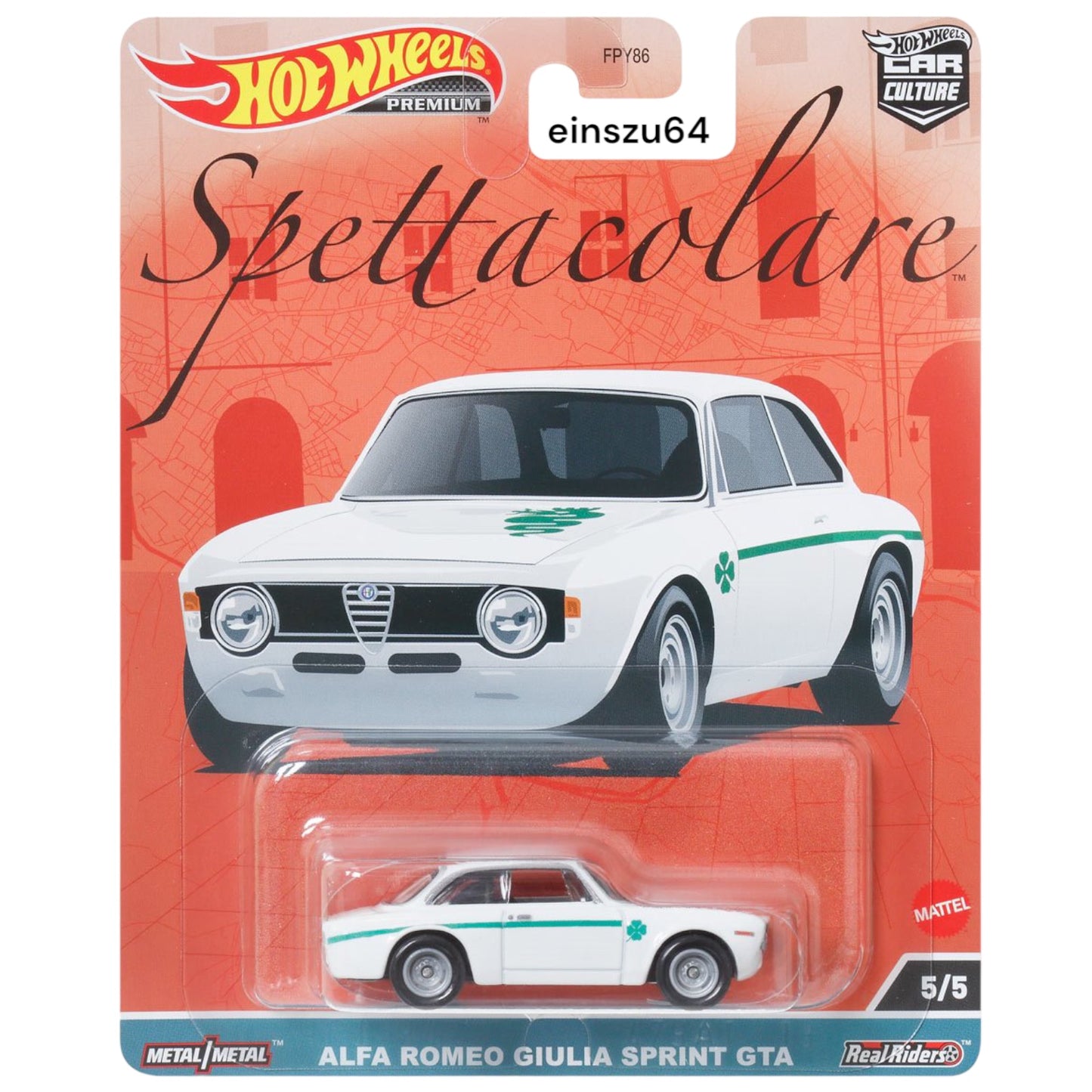 Hot Wheels 2023 - Spettacolare - Alfa Romeo Giulia Sprint GTA - HKC50 - Car Culture - 1:64