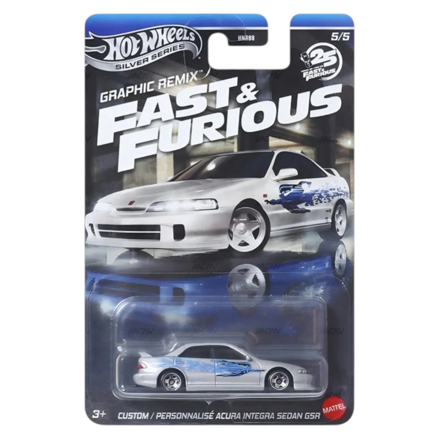 Hot Wheels 2025 - Fast & Furious Graphic Remix - Custom Acura Integra Sedan GSR - JBY45