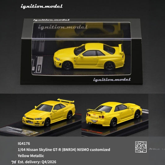 Ignition - Pre-Order -  Nissan Skyline GT-R (BNR34) NISMO customized, yellow metallic - IG4176