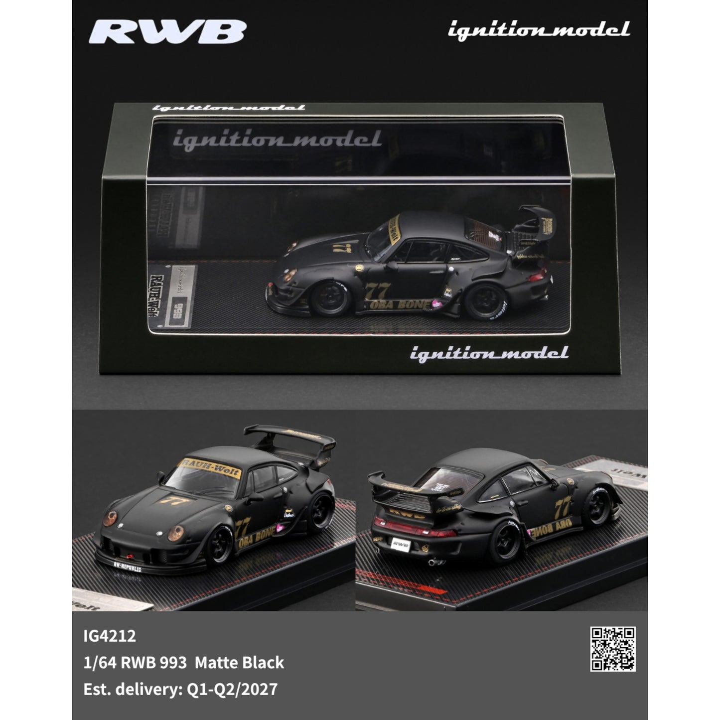Ignition - Pre-Order - RWB 993 Matte Black - IG4212