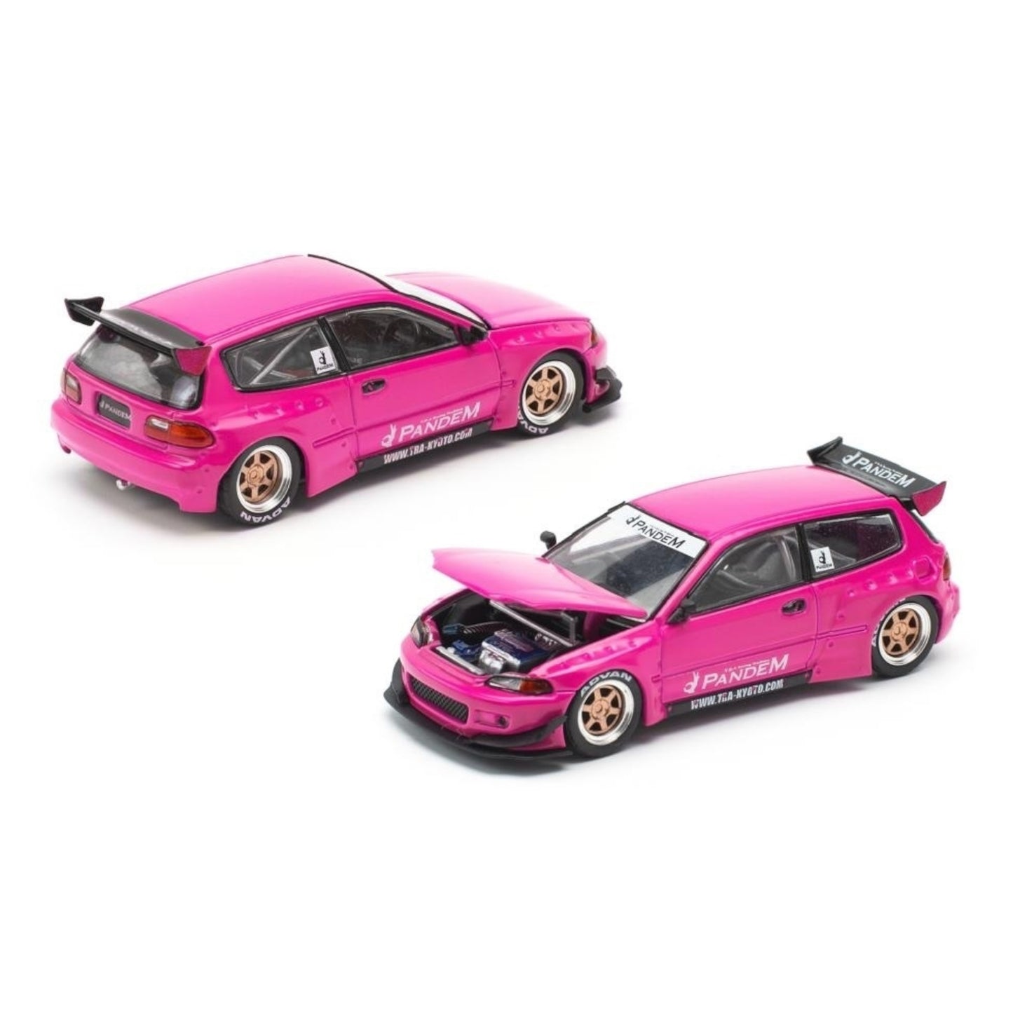 Pop Race x Enigma- Pre-Order -  Pandem Civic EG6 - Pink (Blister Pack) - PRE008 - 1:64