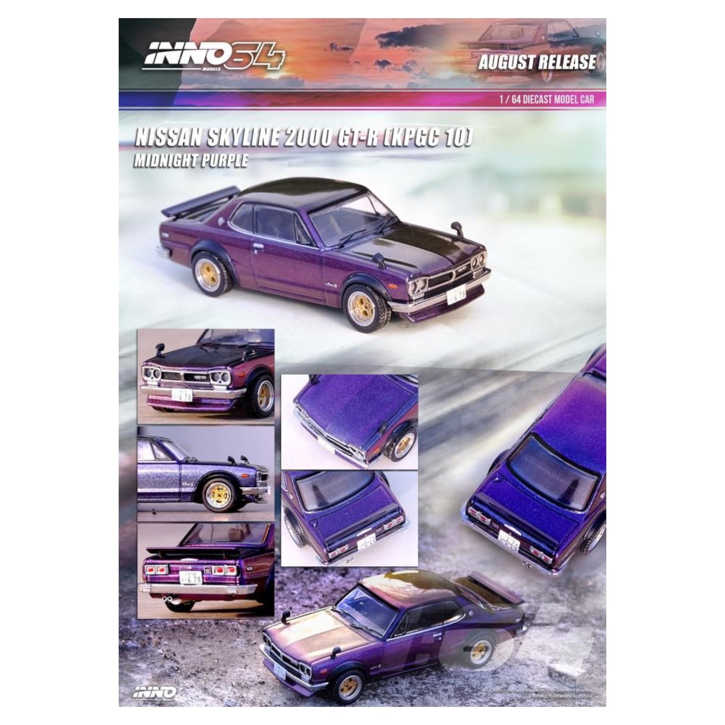 INNO64 - Nissan Skyline 2000 GT-R (KPGC10), midnight purple II - 1:64 - IN64-KPGC10-MPII