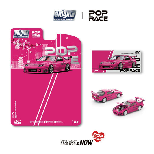 Pop Race x Enigma- Pre-Order - MAZDA RX7 (FC3S) RE-AMEMIYA PINK - PRE020