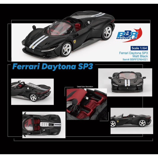 BBR - Pre-Order - Ferrari Daytona SP3 Matt Black - BBRFER64021