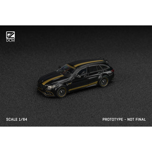 Pre-Order bis 23.08.2025 - DCM Models - C63S AMG S205, Wagon, Black with Gold Livery