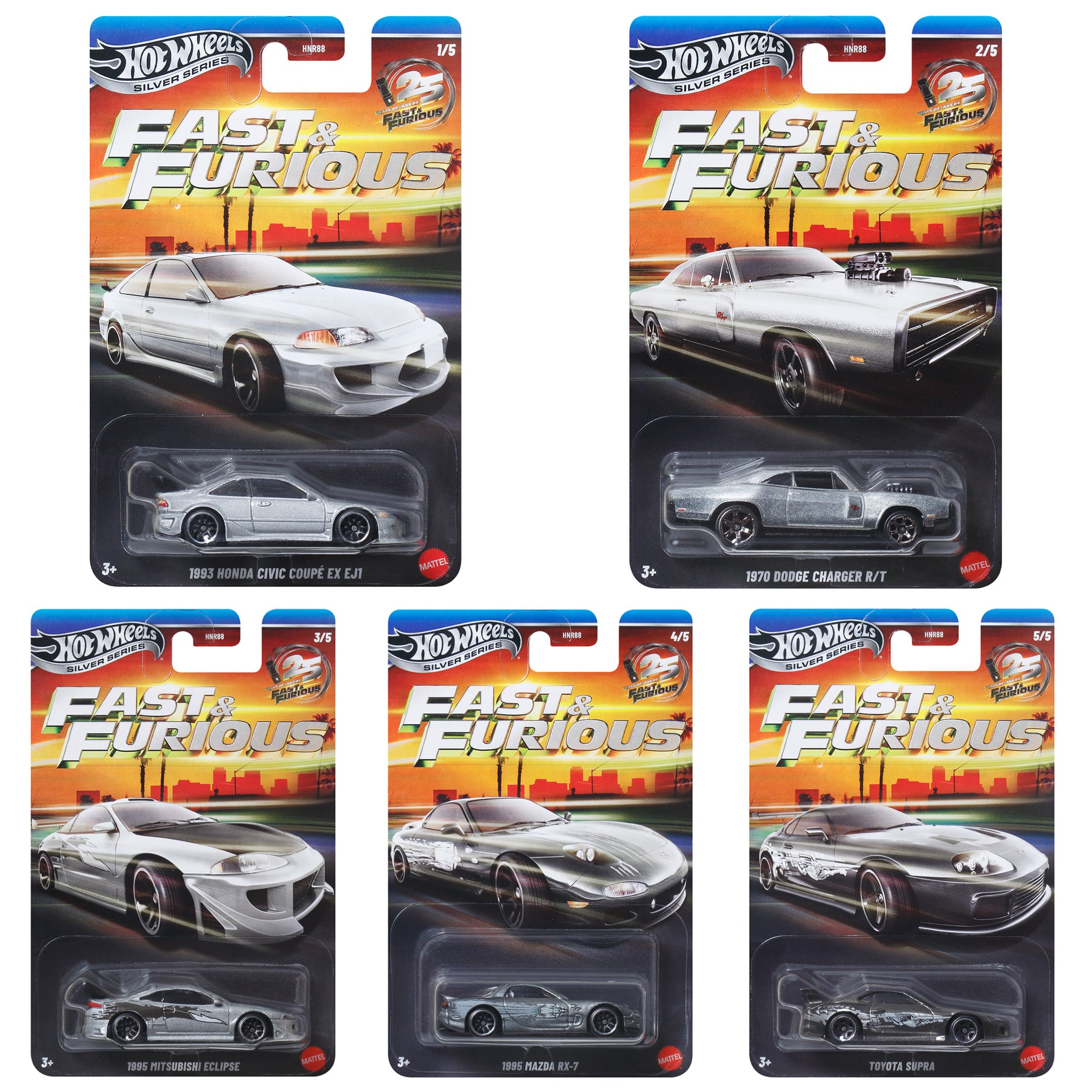 Hot Wheels 2026 - Pre-Order - Fast & Furious Silver Edt. - 25th Anniversary - Set