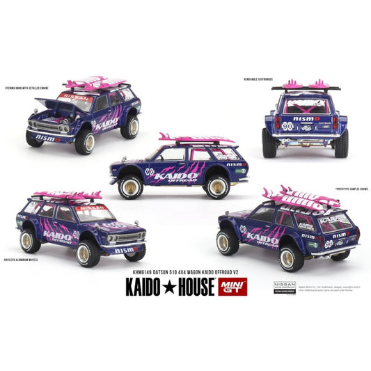 Mini GT Kaido House - Pre-Order - Datsun 510 4x4 Wagon Kaido Offroad V2 - KHMG149 - 1:64