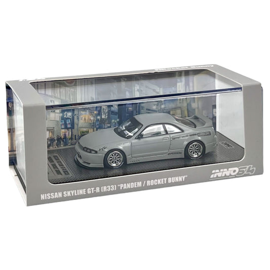INNO64 - Nissan Skyline GT-R (R33) Pandem Rocket Bunny, cement grey matt - 1:64 - IN64-R33P-CGM