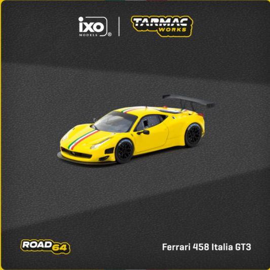 Tarmac Works - Pre-Order - Ferrari 458 Italia GT3, yellow - T64R-073-YL