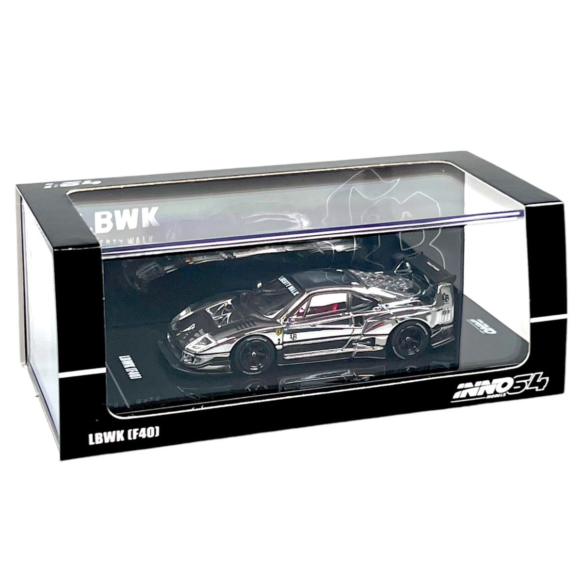 Lager INNO64 - Pre-Order - LBWK Ferrari F40, chrome silver - 1:64 - IN64-LBWKF40-CHS