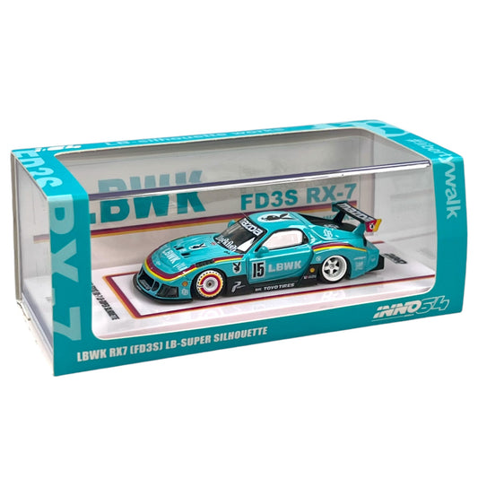 INNO64 - LBWK Mazda RX7 (FD3S) LB Super Silhouette, blue/orange/red - 1:64 - IN64-LBWK-RX7-03