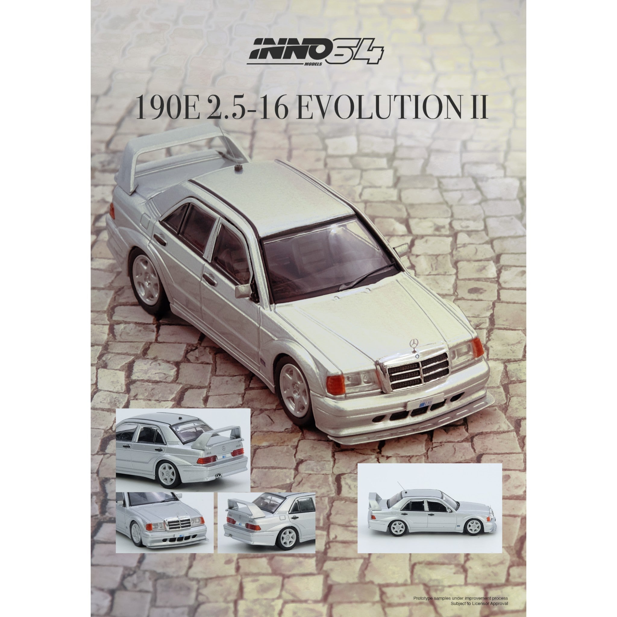 INNO64 - Pre-Order - Mercedes-Benz 190E 2.5-15 Evolution II - IN64-190E-SIL