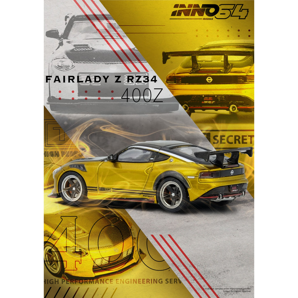 INNO64 - Pre-Order - Fairlady Z RZ34, gold - Top Secret - IN64-400ZTS-GOLD