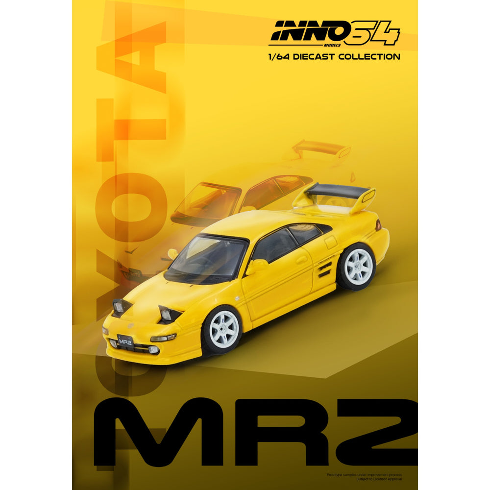 INNO64 - Pre-Order - Toyota MR2, yellow with Functional Head Light - IN64-MR2-YL