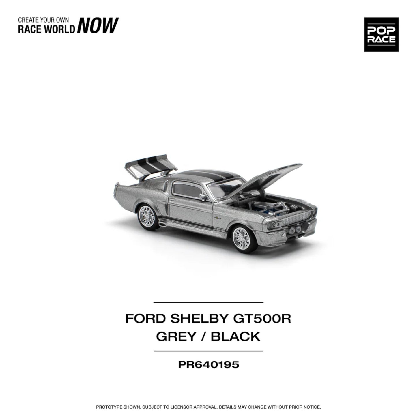 Pop Race - Pre-Order - 1967 Shelby Mustang GT500, grey/black - PR640195