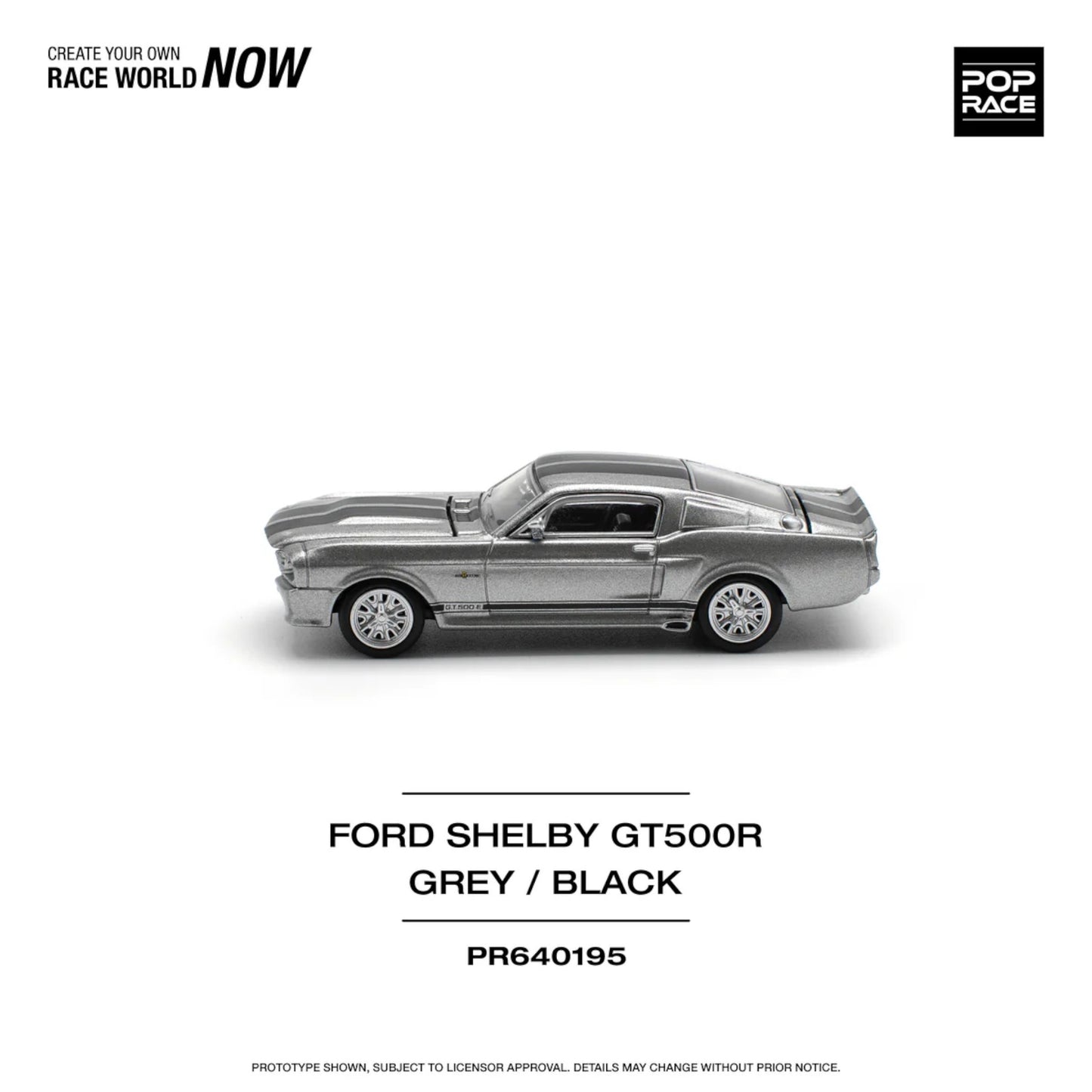Pop Race - Pre-Order - 1967 Shelby Mustang GT500, grey/black - PR640195