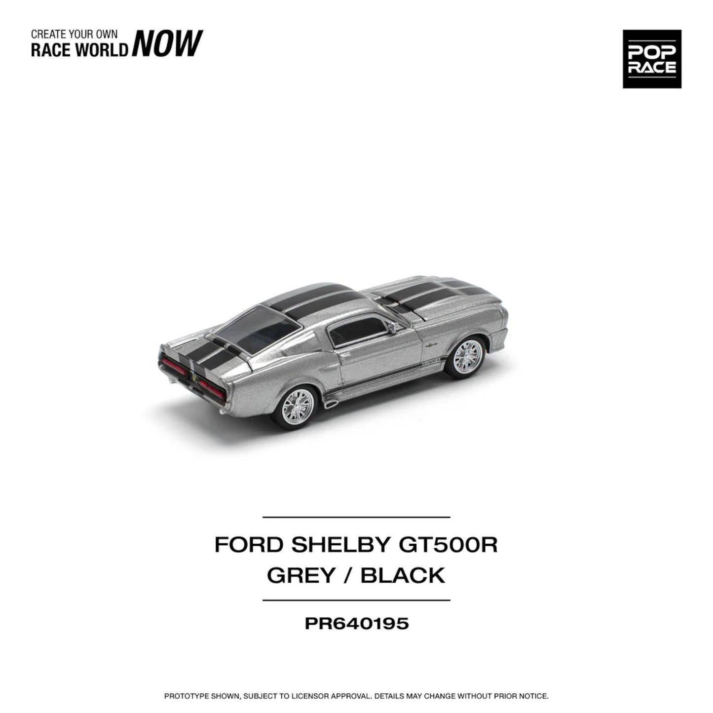 Pop Race - Pre-Order - 1967 Shelby Mustang GT500, grey/black - PR640195