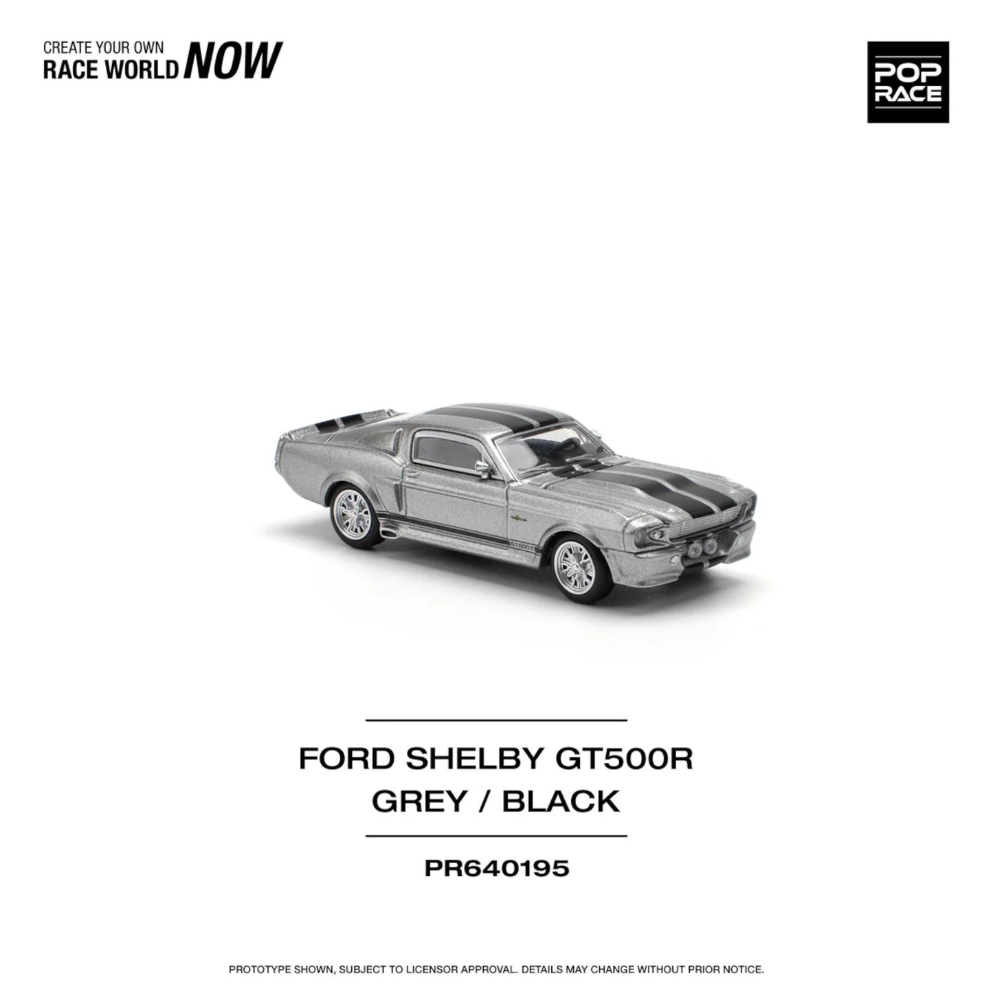 Pop Race - Pre-Order - 1967 Shelby Mustang GT500, grey/black - PR640195