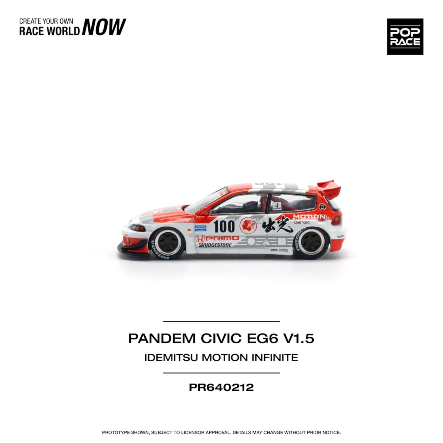 Pop Race - Pre-Order - Pandem Civic EG67 V1.5, Idemitsu Motion Infinite - PR640212