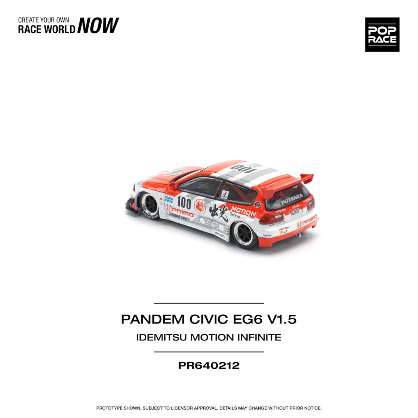 Pop Race - Pre-Order - Pandem Civic EG67 V1.5, Idemitsu Motion Infinite - PR640212