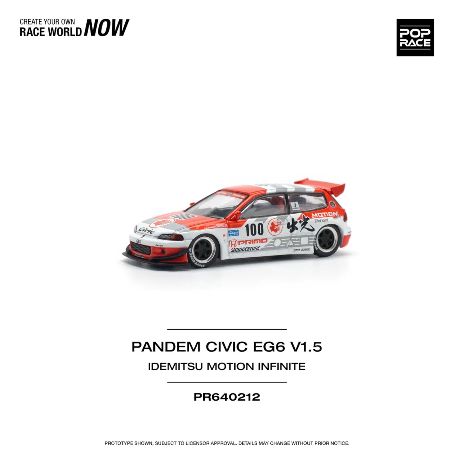 Pop Race - Pre-Order - Pandem Civic EG67 V1.5, Idemitsu Motion Infinite - PR640212