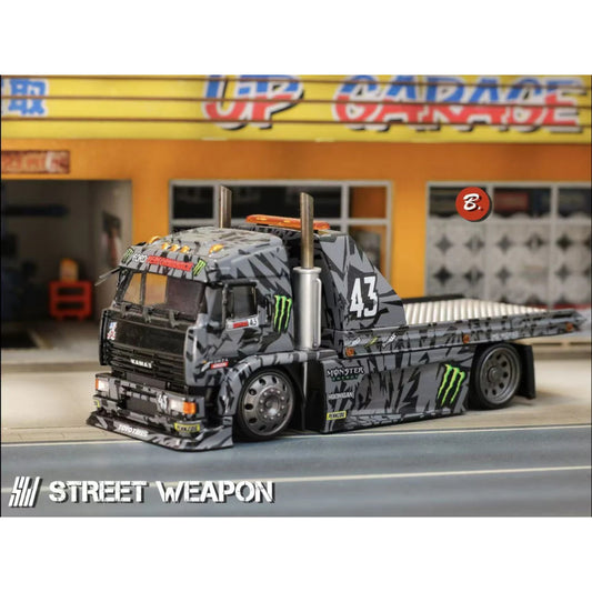 Street Weapon - Pre-Order - Kamaz Transporter Hoonigan *Monster*, black/green - STW218