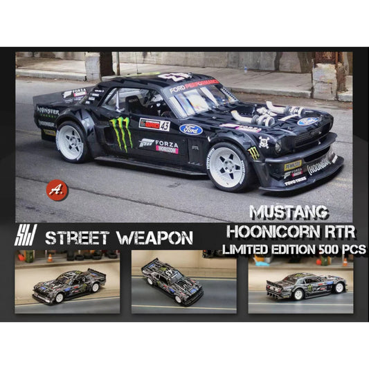 Street Weapon - Pre-Order - Ford Mustang Hoonigan *Monster*, black/green - STW217