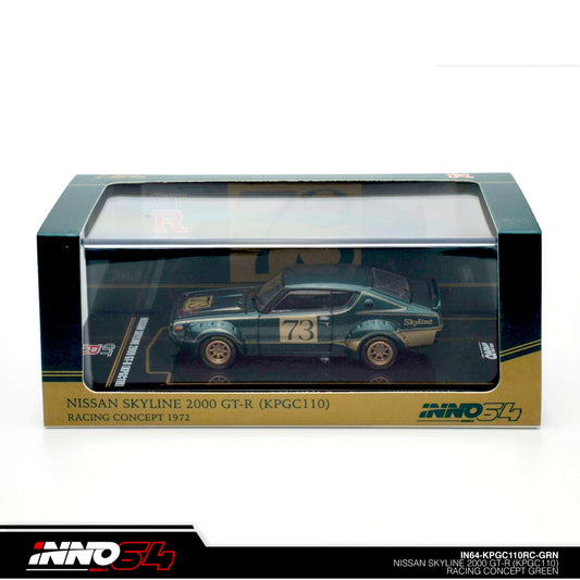 INNO64 - NISSAN SKYLINE 2000 GT-R (KPGC110) Racing Concept Green - IN64-KPGC110RC-GRN - 1:64