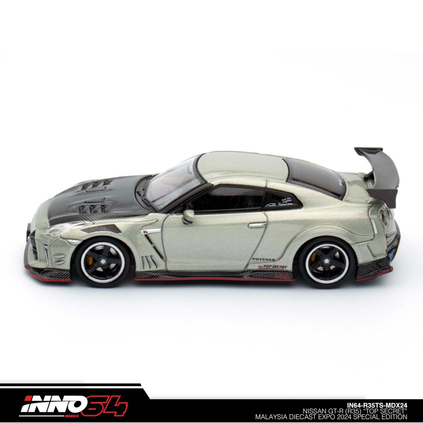 INNO64 - Nissan Skyline GT-R (R35) *Top Secret*, grey/black - 1:64 - IN64-R35TS-MDX24