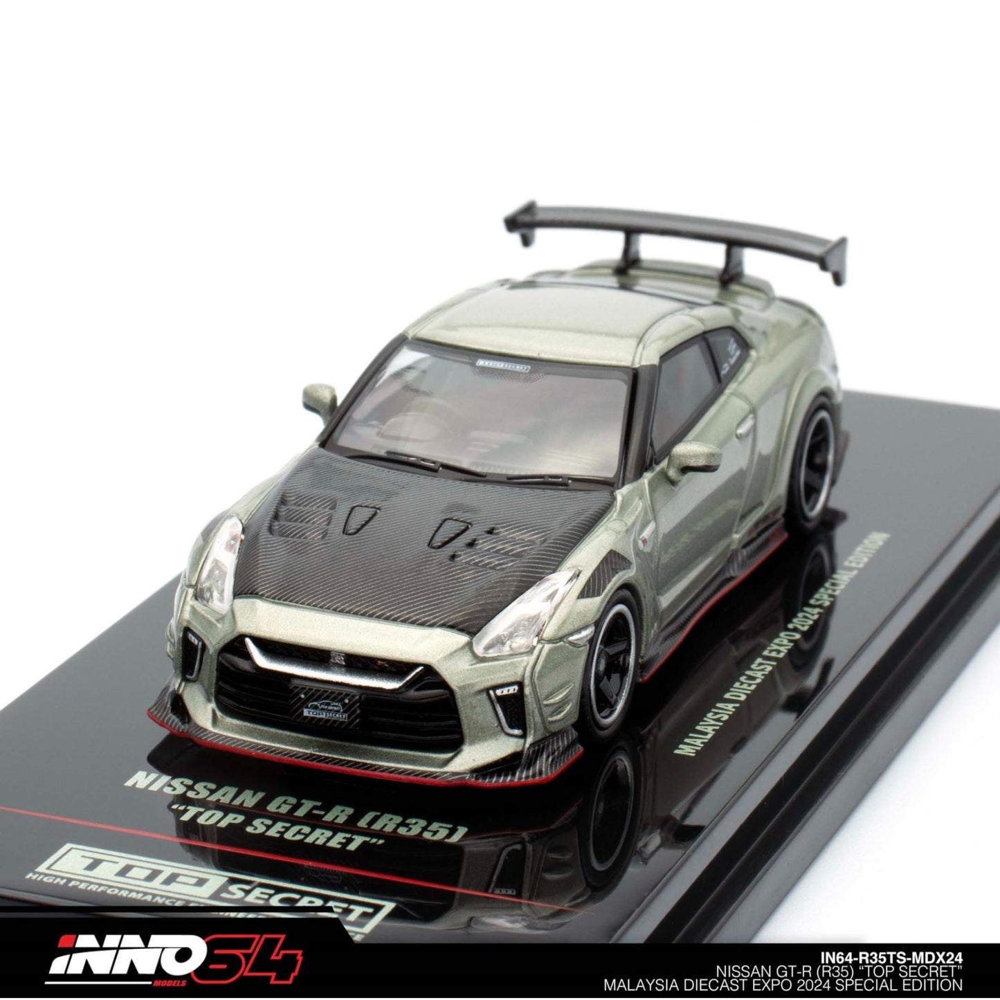 INNO64 - Nissan Skyline GT-R (R35) *Top Secret*, grey/black - 1:64 - IN64-R35TS-MDX24