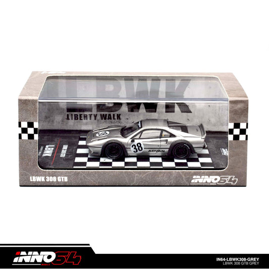 INNO64 - LBWK Ferrari 308 GTB, grey - 1:64 - IN64-LBWK308-GREY