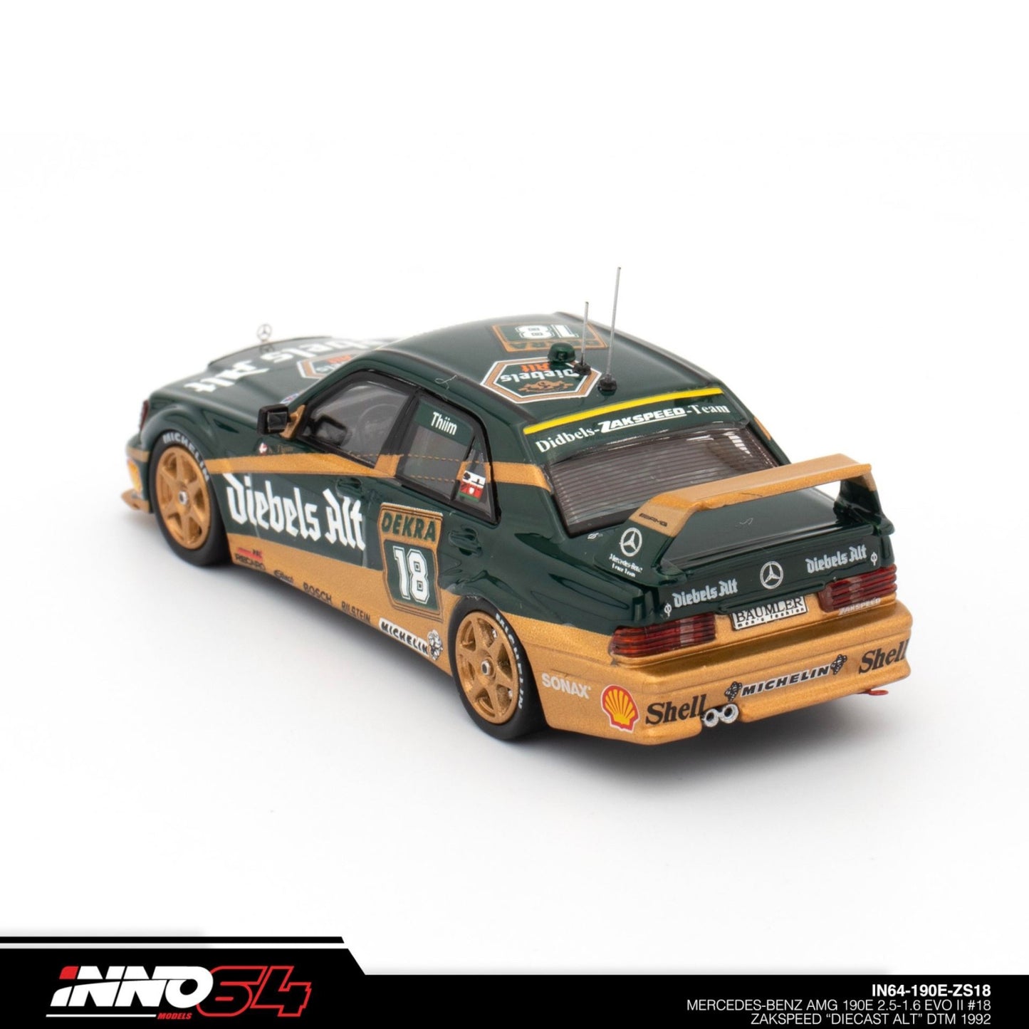 INNO64 - Mercedes-Benz AMG 190E 2.5-16 EVO II #18 Zakspeed "Diebels Alt' DTM 1992 - IN64-190E-ZS18 - 1:64