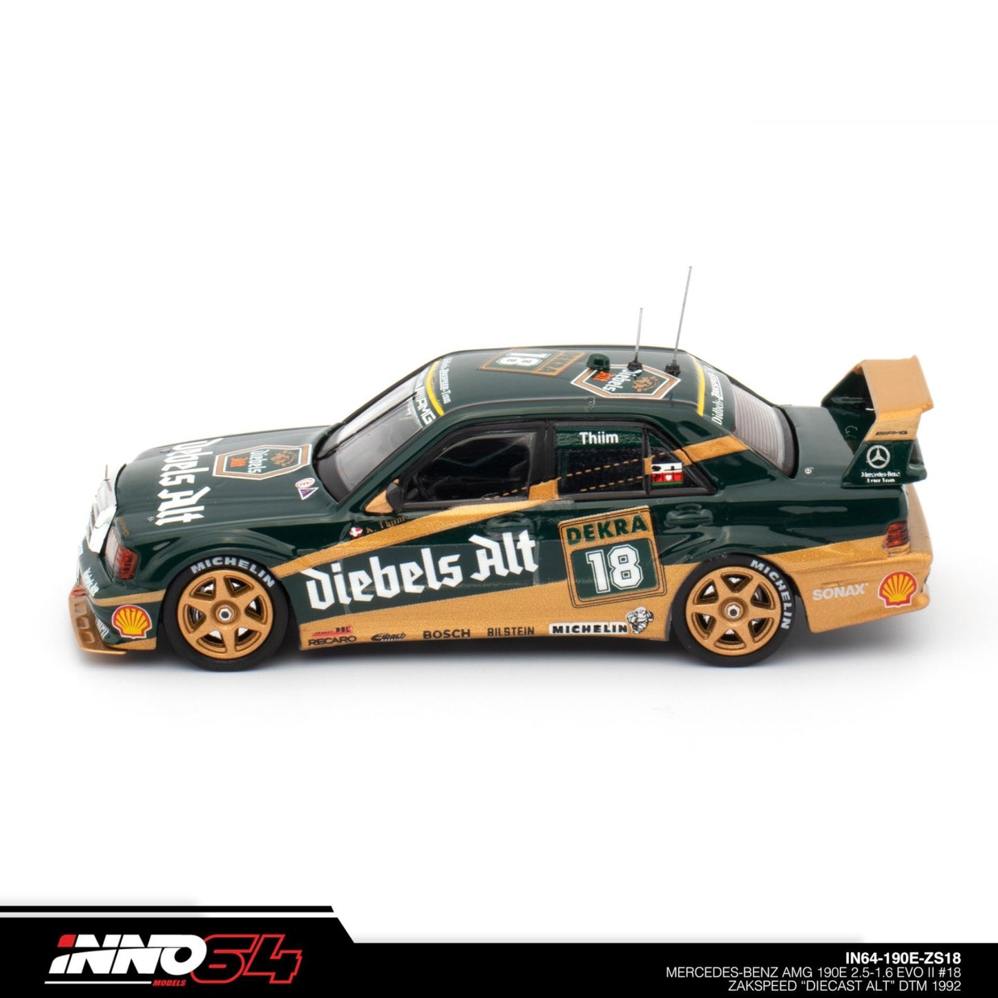 INNO64 - Mercedes-Benz AMG 190E 2.5-16 EVO II #18 Zakspeed "Diebels Alt' DTM 1992 - IN64-190E-ZS18 - 1:64