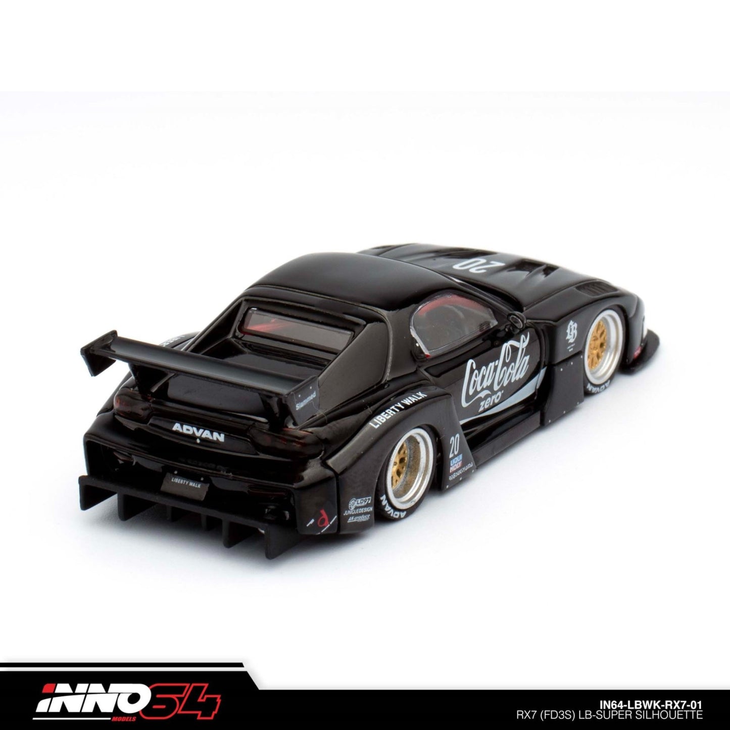 INNO64 - LBWK Mazda RX7 (FD3S) LB Super Silhouette, black - 1:64 - IN64-LBWKRX7-01