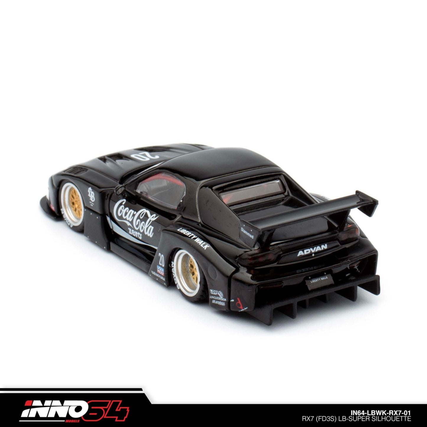 INNO64 - LBWK Mazda RX7 (FD3S) LB Super Silhouette, black - 1:64 - IN64-LBWKRX7-01
